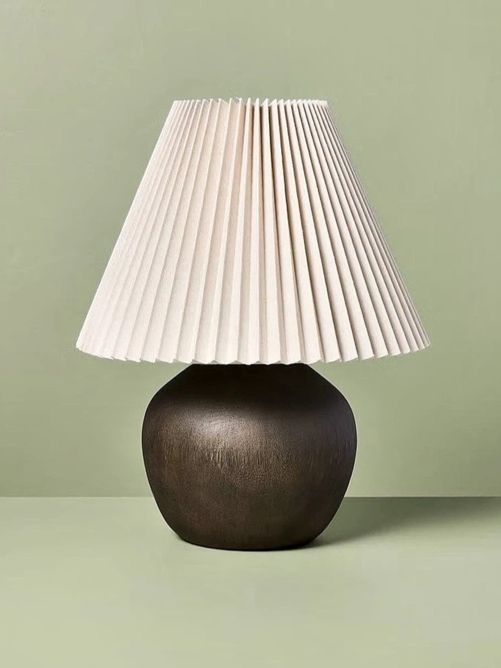 Dark Wood with Pleated Shade Table Lamp - Hearth & Hand™️ with Magnolia